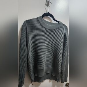 FLX Ribbed Knit Mock Neck Sweater Large Side Zip